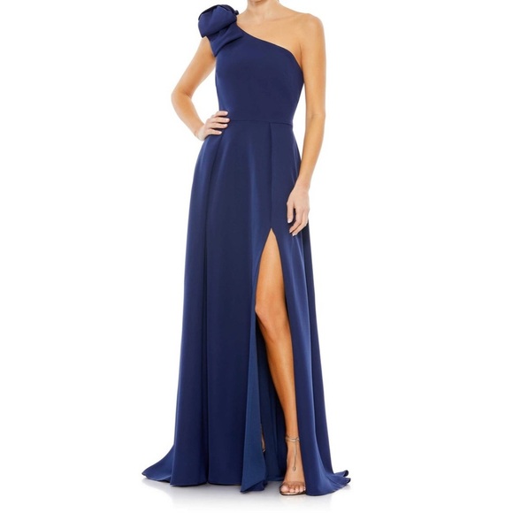 Mac Duggal | Bow One Shoulder A Line Gown - Picture 1 of 4